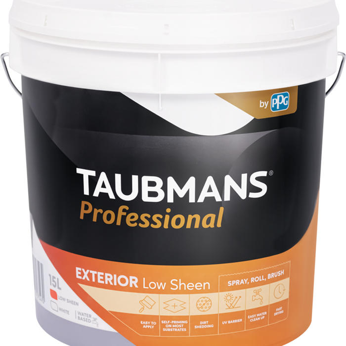 Taubmans 15L White Low Sheen Professional Exterior Paint