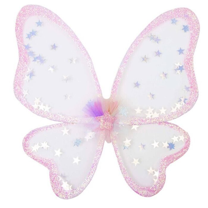 Great Pretenders Twinkling Star Confetti Wings Kids Costume 43x53cm Pink 3y+