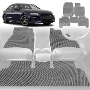 6D Diamond Car Floor Mats for Audi A4 S4 RS4 2016-Current-Full Set-Grey-Outback GT