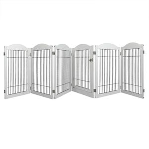 Pawz 6-Panel Indoor/Outdoor Pet Playpen with Door White