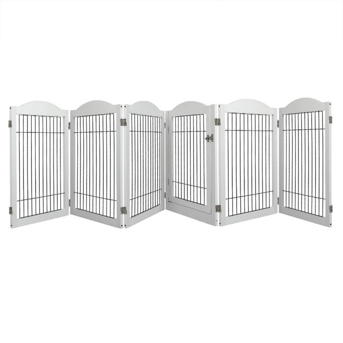Pawz 6-Panel Indoor/Outdoor Pet Playpen with Door White