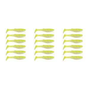 3x 6PK 3In Rapala Crush City Heavy Hitter Plastic Paddle Tail Lures -Neon Pearl