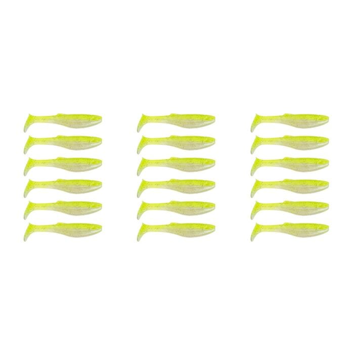 3x 6PK 3In Rapala Crush City Heavy Hitter Plastic Paddle Tail Lures -Neon Pearl