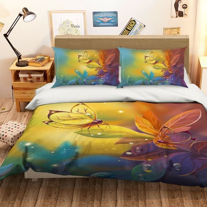 3D Dream Butterfly 306 Bed Pillowcases Quilt King Single Size