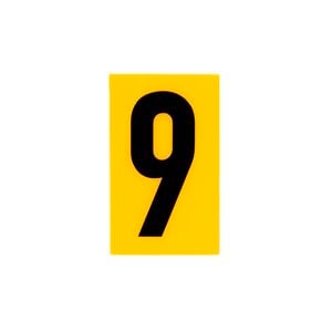 Sandleford 60 x 35mm 9 Yellow Cut Out Self Adhesive Numeral