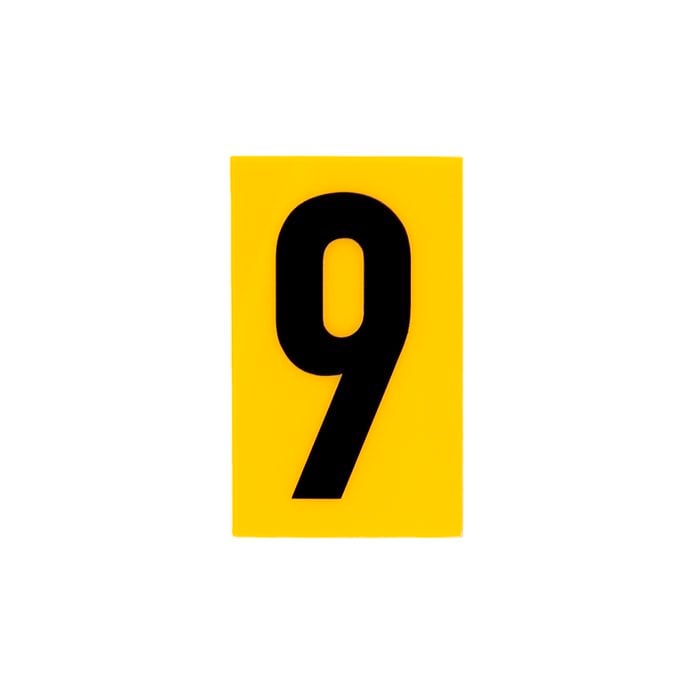 Sandleford 60 x 35mm 9 Yellow Cut Out Self Adhesive Numeral