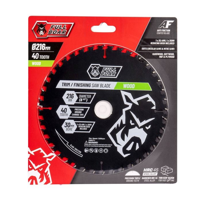Full Boar 216mm 40T Circular Saw Blade FBCSB216-40T