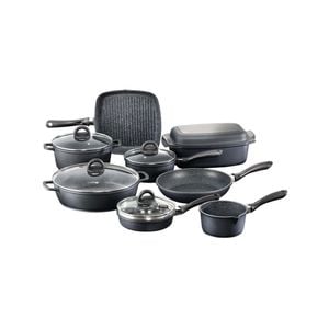 Stone 10 Piece Cast Aluminium Cookware Set With Egg Poacher Baccarat