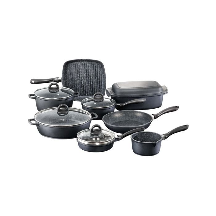 Stone 10 Piece Cast Aluminium Cookware Set With Egg Poacher Baccarat