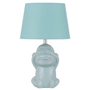 Telbix Misaru Modern Table Desk Lamp Light Fabric Ceramic Blue Gloss