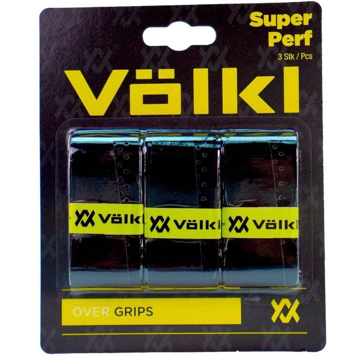 Volkl Super Perf Over Grip Overgrip Tennis Squash Badminton 3 Pack Black