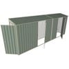Build-a-Shed 0.8 x 5.2 x 2m Single Hinged Door Skillion Shed with Dual Single Hinged Side Doors - Green