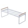 Catzon Countertop Organizer Shelf with Wood Handle for Kitchen Bathroom-White(L)