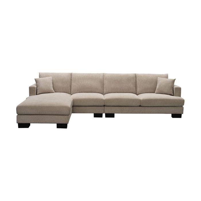Nordic 5 Seater Modular Corner Sofa Lounge Ottoman Chaise Beige
