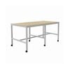 Olg Axis Bar Leaner White Frame New Oak Ravine Top L2400mm X W1200mm