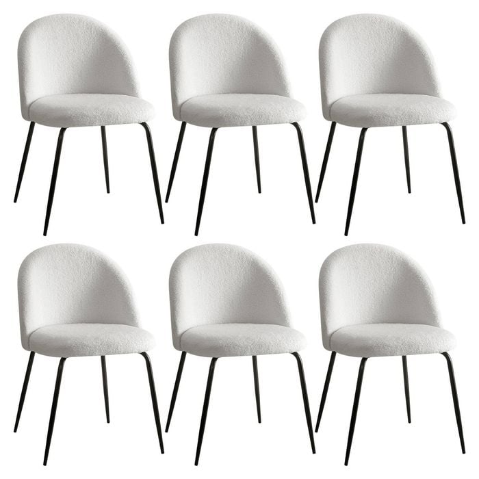 6x Dining Chairs White