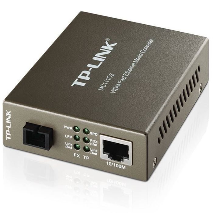 TP-Link MC111CS 10/100Mbps SC WDM Media Converter Monomode Simplex 10/100Base-TX, 100Base-FX standards Link