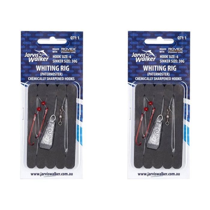 2x Jarvis Walker Paternoster Whiting Rig with 30g Sinker Size 6