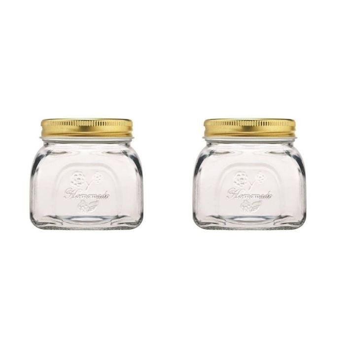 2x Pasabahce Homemade 300ml Glass Preserve Jar Food Storage Container W/ Lid