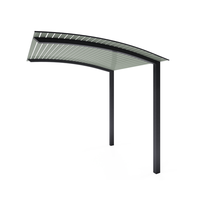 Exterior Life 6.0m Miami Curved Monument/Woodland Grey Pergola
