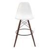 Sk Designer Living | Replica Eames Dsw Stool | Plastic & Walnut - White