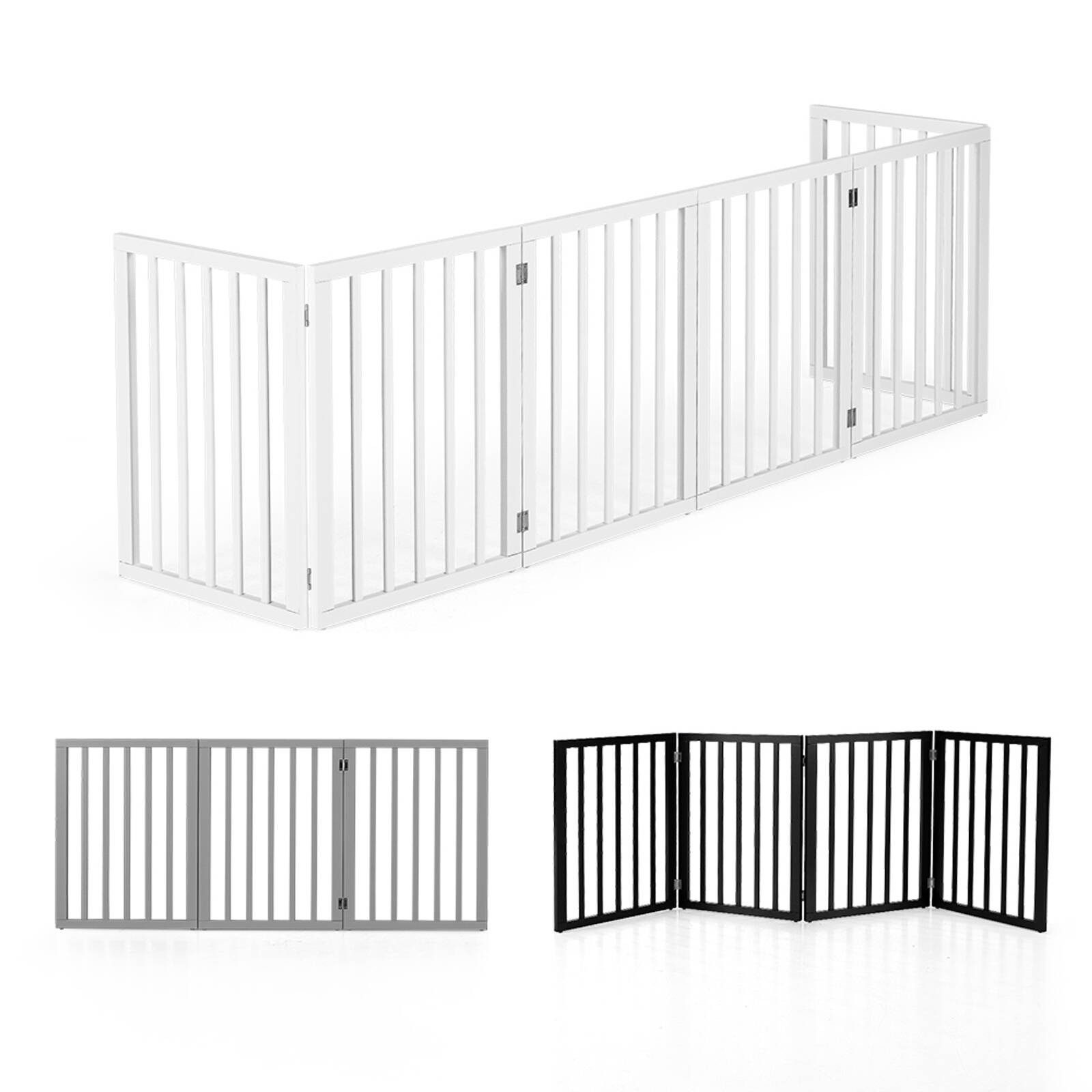 Petzly Pet Gate Dog Fence Safety Barrier Security Door 3 Panel 61cm White Bunnings Australia