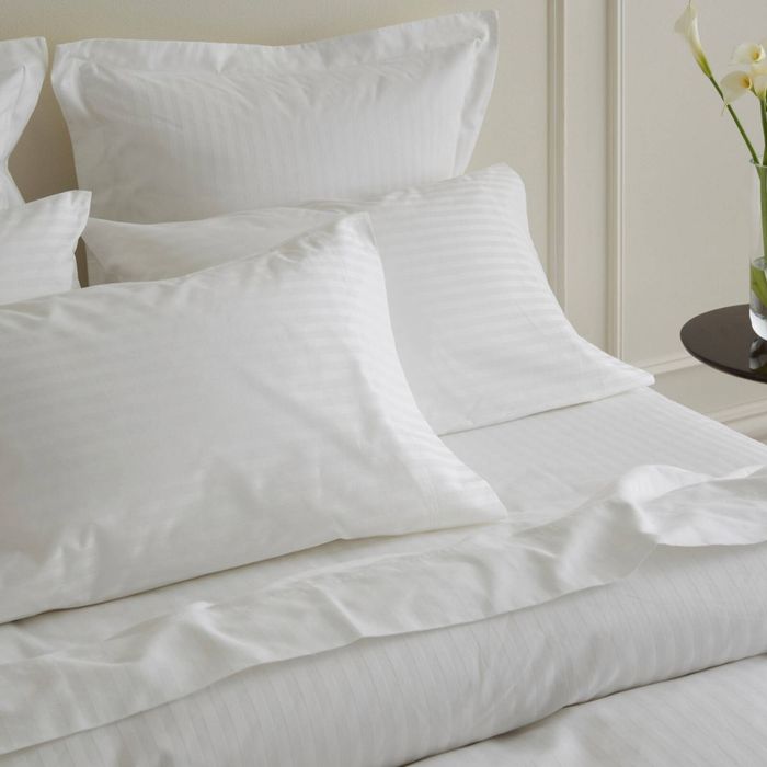 Bedding Co. Pillow Case Set 1200TC Egyptian Cotton White Stripe Standard