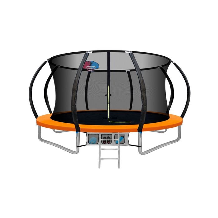 12 ft Everfit Trampoline for Kids Orange