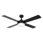Mercator 130cm Black 4 Blade Grange Ceiling Fan With Light