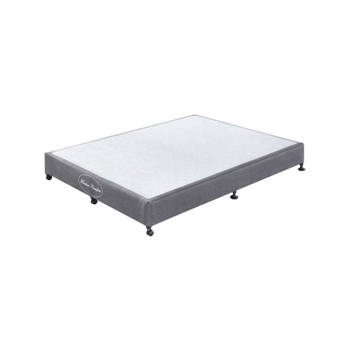 Mattress Base Ensemble Double Size Solid Wooden Slat in Chaorcoal with Removable Cover