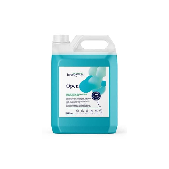 BioEnzymes OPEN 5lt. Enzyme pH Neutral drain cleaner, natural unblocker & odour remover with live bacteria
