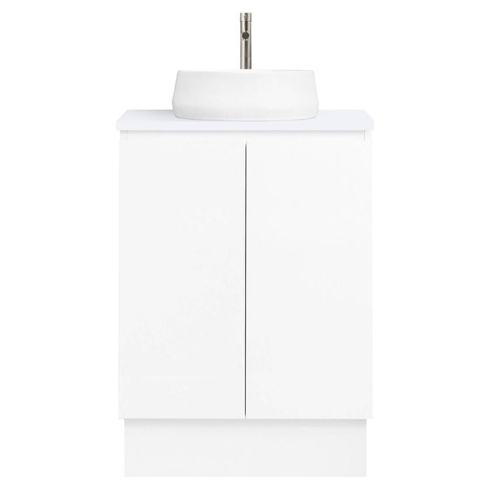 CIBO 600mm White Nordic Full Height Bathroom Vanity With Pod White Matte Basin