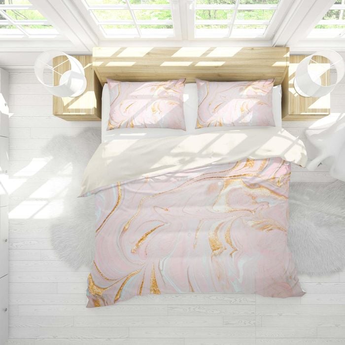 3D Pink Marble Texture Quilt Cover Set Bedding Set Pillowcases 105