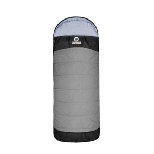 Wildtrak Murray 230x80cm Hooded Jumbo Sleeping Bag Camping/hiking Sleeper Grey