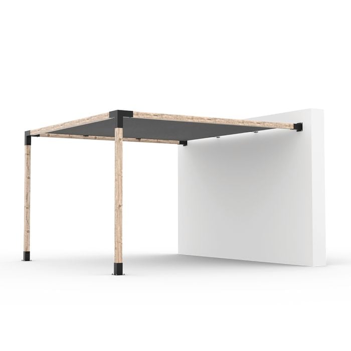Toja 3.66 x 3.66m Grid Wall Mount Pergola Kit W/ Shade Sail
