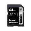 Lexar 64gb Sdxc Uhs-i 1066x Professional Sd Card - 160mb/s For Dslr & Mirrorless Cameras