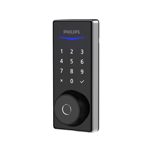 Philips Nickel EasyKey Fingerprint Deadbolt Door Lock With Mechanical Key Access
