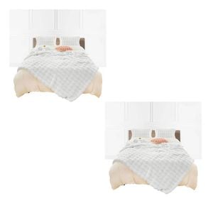SOGA 2X 160x200cm White Double Layer Rabbit Fur Throw Blanket