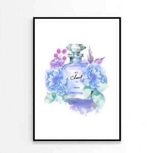 Blue Purple Elegant Fashion Bottle   Print 100% Australian Made 90 x 120cm   (Poster)
