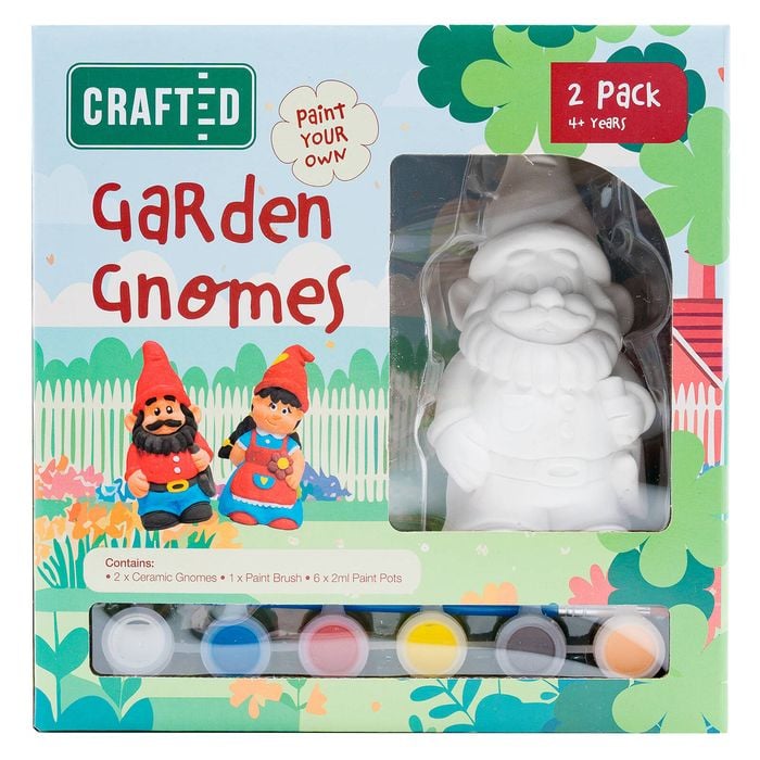 Crafted Paint Your Own Garden Gnome - 2 Pack