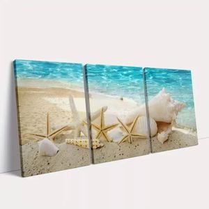 3pcs Ocean Tropical Island Print 100% Australian Made 3 x 40x60cm  (Stretched)
