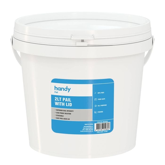 Handy 2L White Pail With Lid - 2L