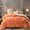CottonMore Thick Warm Winter Reversible Milk Velvet Blanket Comforter Quilt 200x230cm Orange