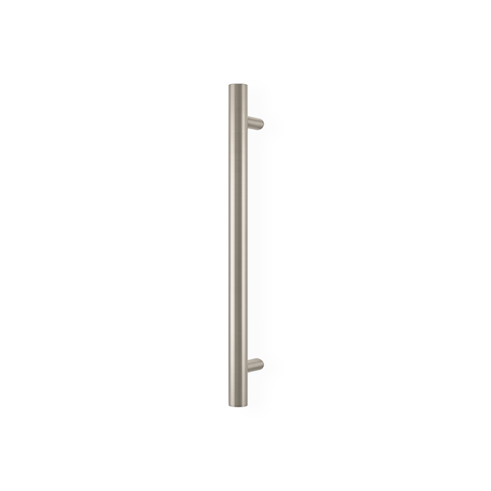 Barelli 650mm Brushed Nickel Single Round Vertical Heated Towel Rail