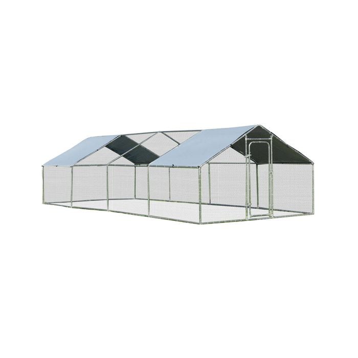 Costway 3x8x1.95m Large Chicken Coops Walk-in Hen Cage