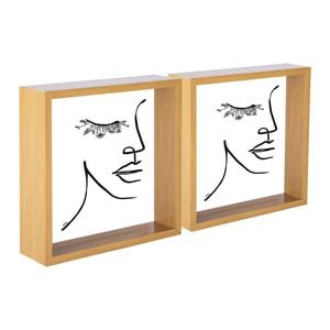 Nicola Spring Box Photo Frame Set - 8x8 Square Acrylic Frame - Light Wood - Pack Of 5