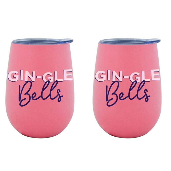 2PK Annabel Trends 295ml Stainless Steel Wine Tumbler - Gin-Gle Bells