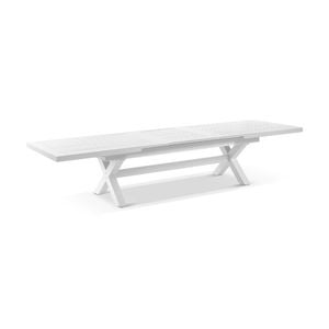 Austin Outdoor 3m - 3.8m Extension Aluminium Dining Table White