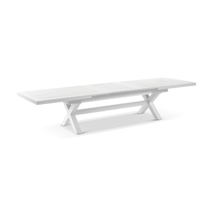 Austin Outdoor 3m - 3.8m Extension Aluminium Dining Table White