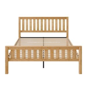 Zinus Double Wooden Bed Frame with Slatted Base and Footboard